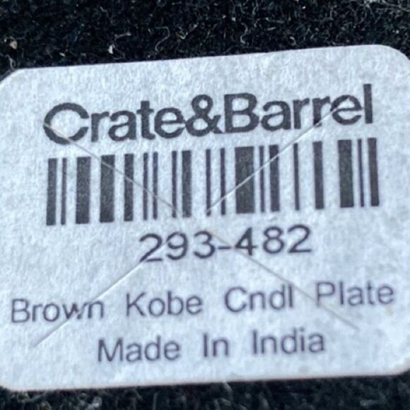 CRATE and BARREL Candle Plate KOBE Brown Metal 4.75 inch Square - Picture 5 of 6